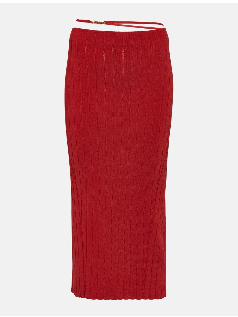 JACQUEMUS
La Jupe Pralu knitted midi red skirt